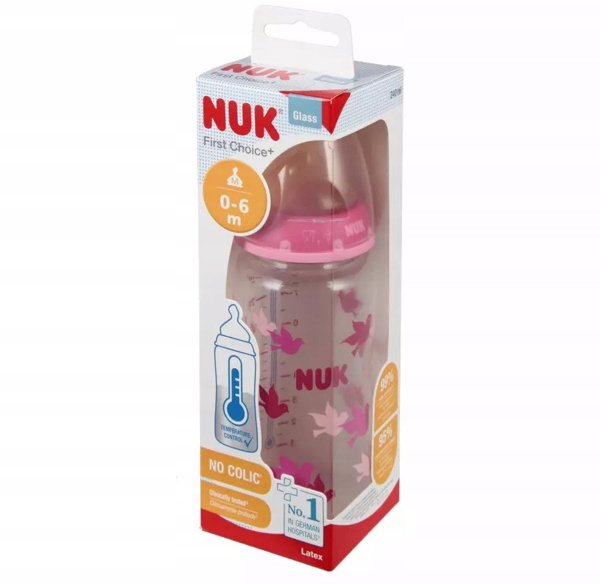 NUK ΓΥΑΛΙΝΟ ΜΠΟΥΚΑΛΙ 240ML SMO 0-6M FC ΡΟΖ 10745122