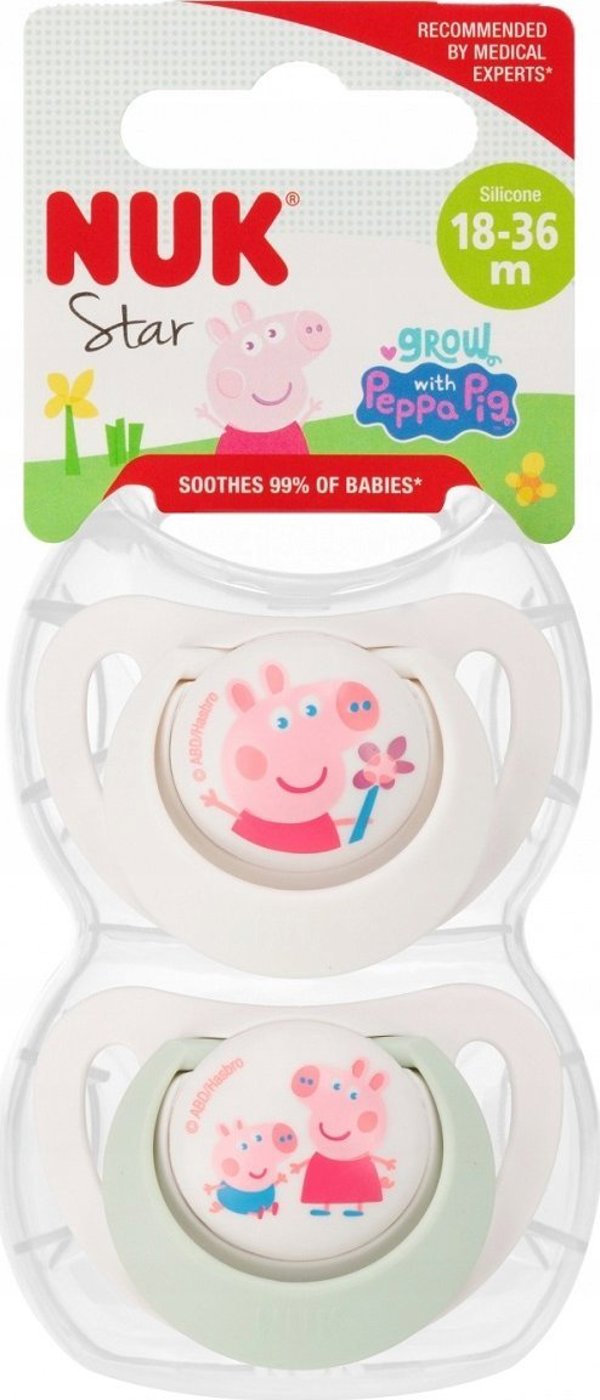NUK NUK Πιπίλα Peppa Pig Star 18-36 Μ. 2 τεμάχια
