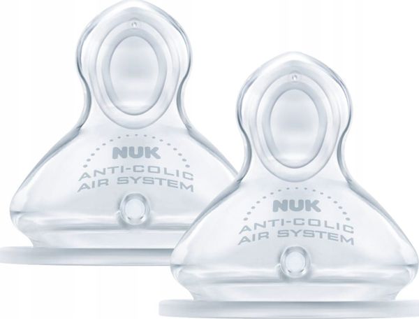 NUK Θηλές Σιλικόνης για Μπουκάλι, Μέγεθος M, 0-6 Μηνών, 2τμχ