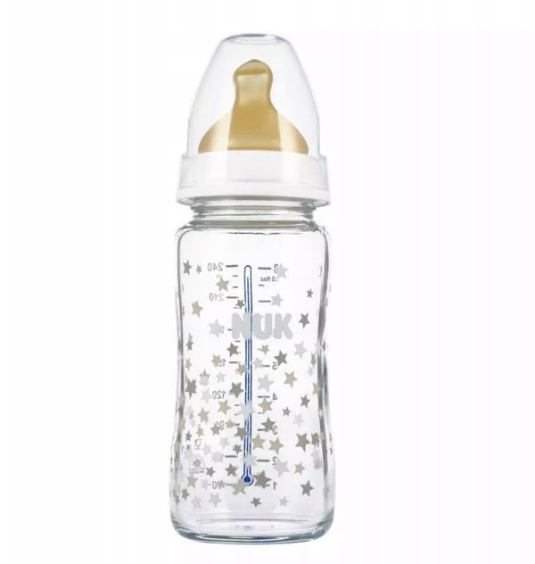 NUK ΓΥΑΛΙΝΟ ΜΠΟΥΚΑΛΙ 240ML SMO 0-6M FC BIA 10745122