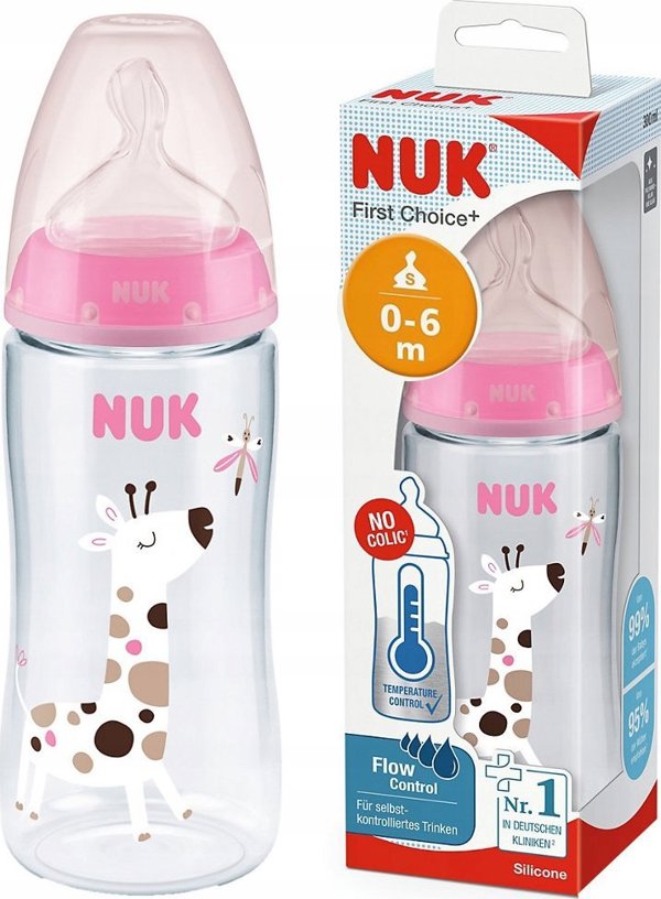 NUK 441120 ΜΠΟΥΚΑΛΙ 300ML ΔΕΙΚΤΗΣ ΘΕΡΜΟΚΡΑΣΙΑΣ 0-6 527911, 741926 ΡΟΖ