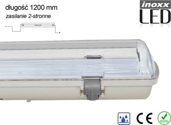 Nvox Βιομηχανικό φωτιστικό στεγανό ip65 led 1x120cm t8 g13 τροφοδοτούμενο και από τις δύο πλευρές