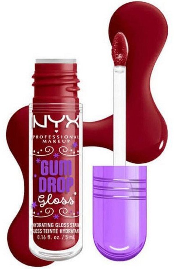 NYX Επαγγελματικό Μακιγιάζ Εορταστικό Gloss Gum Drop Ενυδατικό Gloss StainCranberry Splash 5ml