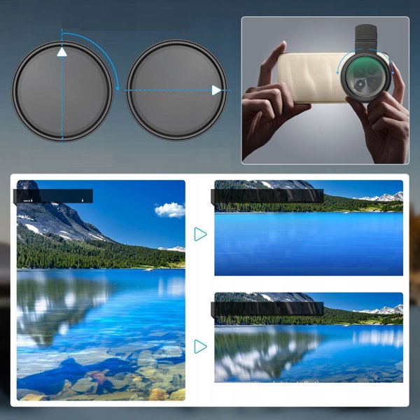 Apexel Φακός CPL Πολωτικό Φίλτρο 52mm για Smartphone με Κλιπ - APL-52-CPL