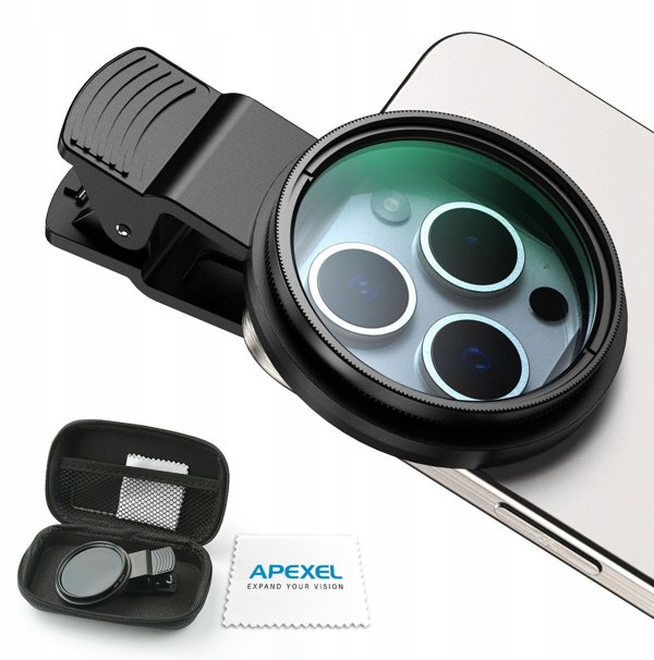 Apexel Φακός CPL Πολωτικό Φίλτρο 52mm για Smartphone με Κλιπ - APL-52-CPL