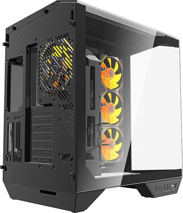 Κουτί υπολογιστή Darkflash DY470 (μαύρο) + 4 ανεμιστήρες + βάση GPU