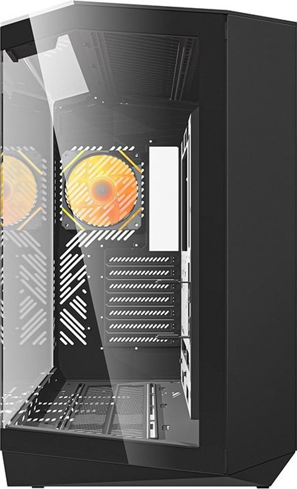 Κουτί υπολογιστή Darkflash DY470 (μαύρο) + 4 ανεμιστήρες + βάση GPU