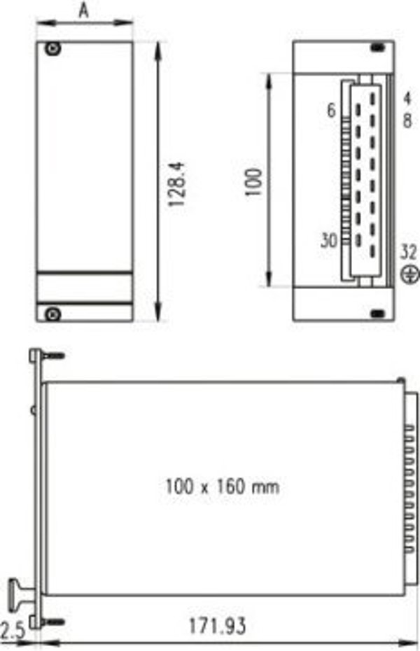 Περίβλημα διακομιστή SCHROFF SCHROFF PSU Μπροστινός πίνακας για PSM, διπλός, 3 HE, 10 HE, θωρακισμένος, 2,5 mm, Al, ανοδιωμένο μπροστινό μέρος, αγώγιμο πίσω μέρος