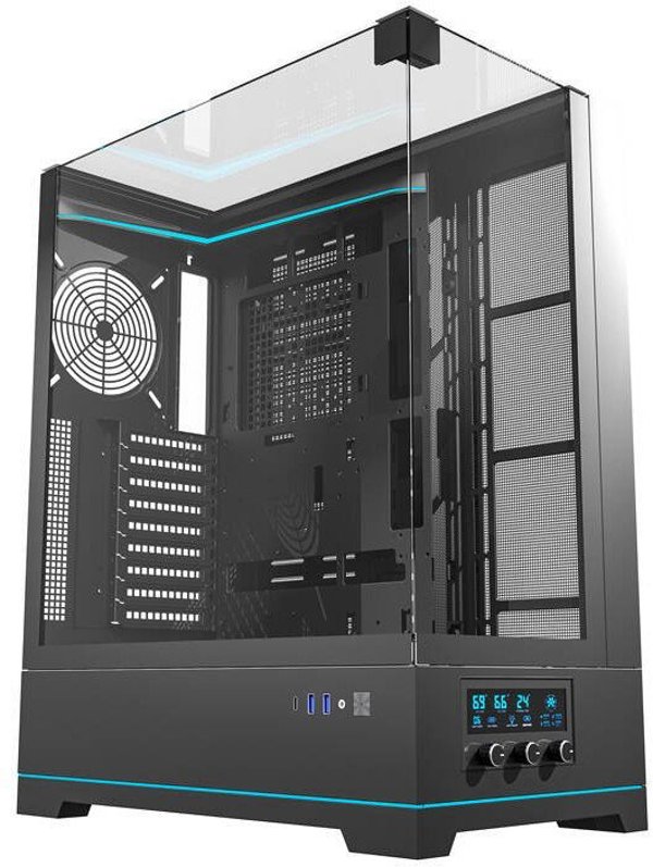 Κουτί υπολογιστή Darkflash DY450L χωρίς ανεμιστήρες (μαύρο) Darkflash