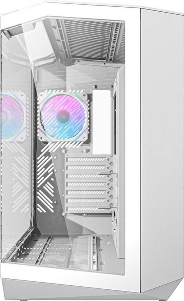Κουτί υπολογιστή Darkflash DY470 (λευκό) + 4 ανεμιστήρες + βάση GPU