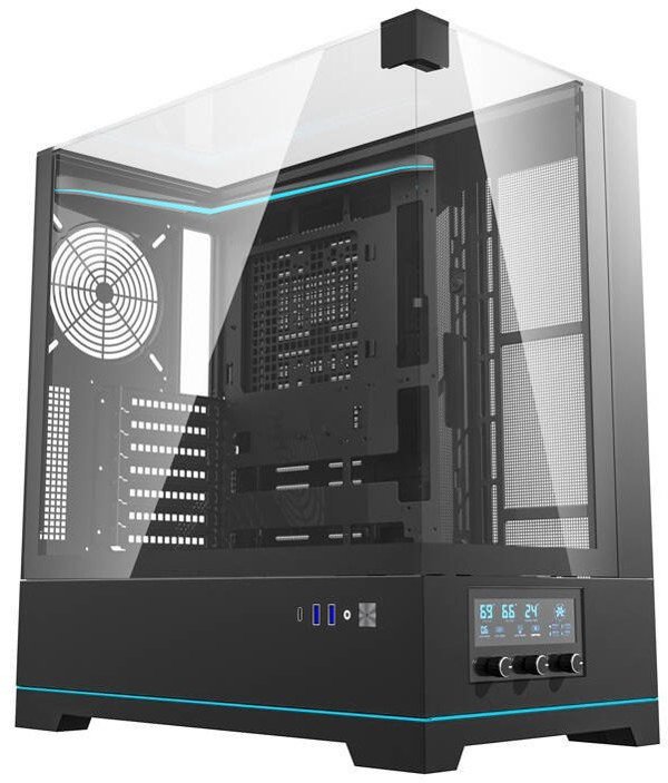 Κουτί υπολογιστή Darkflash DY450 χωρίς ανεμιστήρες (μαύρο) Darkflash