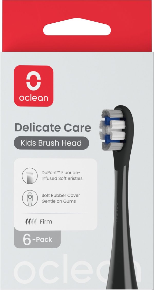 Oclean Delicate Care Kids κεφαλή βούρτσας, 6 τεμ, μαύρο