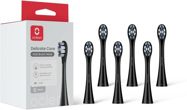 Oclean Delicate Care Kids κεφαλή βούρτσας, 6 τεμ, μαύρο