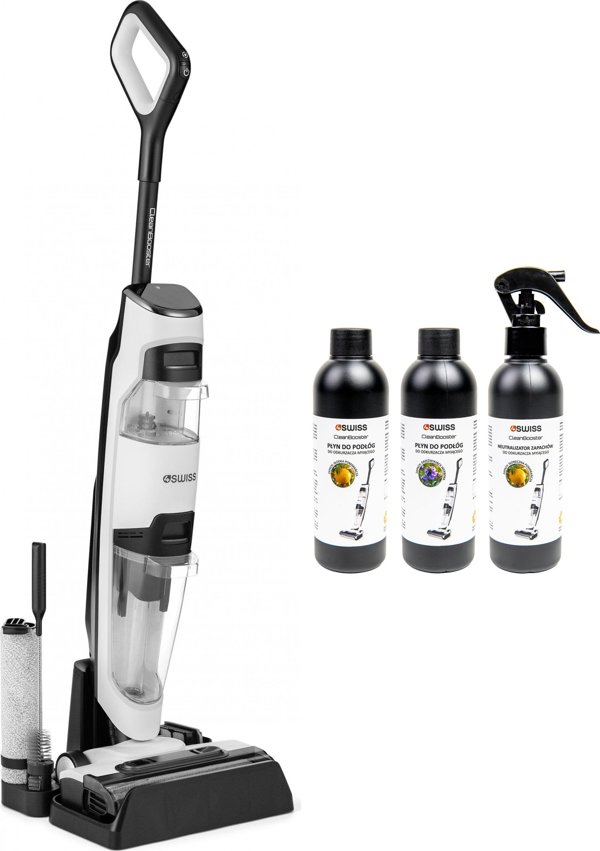 Κάθετη σκούπα 4Swiss VC024 CleanBooster White + καθαριστικά