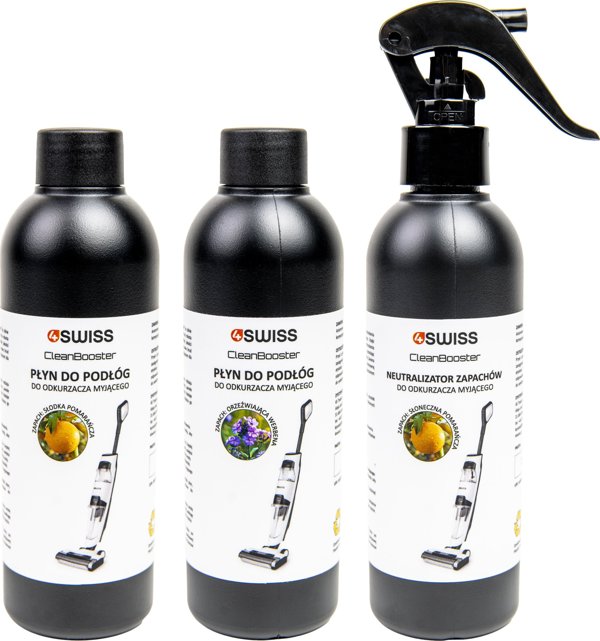 Κάθετη σκούπα 4Swiss VC024 CleanBooster White + καθαριστικά
