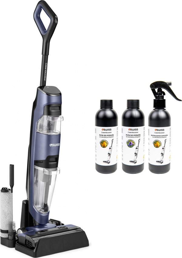 Κατακόρυφη σκούπα 4Swiss VC024 CleanBooster Black + καθαριστικά