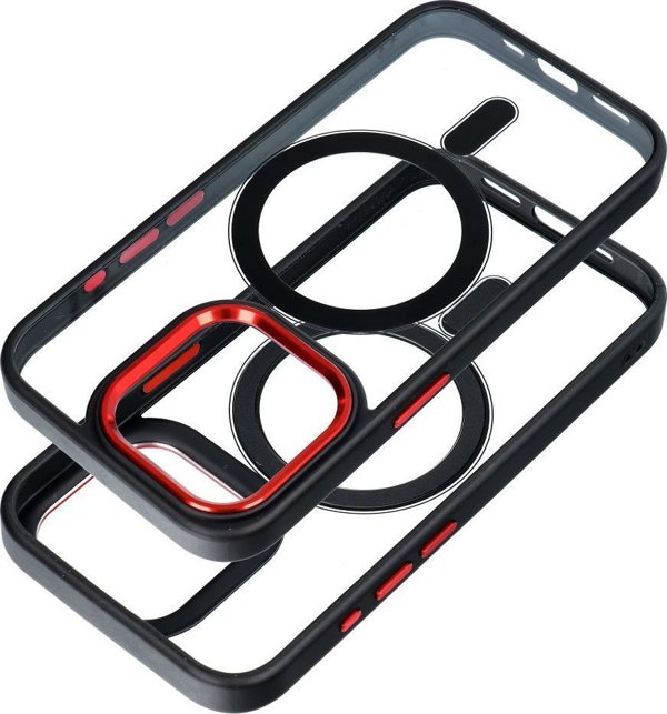 OEM Θήκη COLOR EDGE MAG COVER συμβατή με MagSafe για IPHONE 15 Pro Max μαύρο κόκκινο