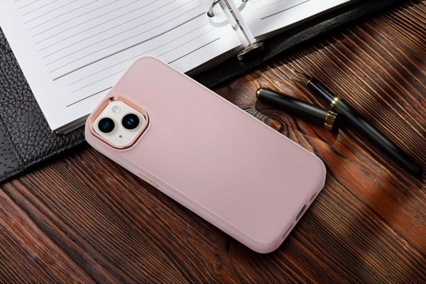 OEM Θήκη FRAME για IPHONE 13 ροζ πούδρα