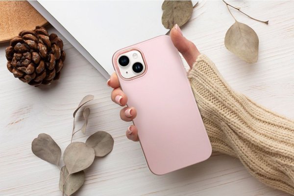 OEM Θήκη FRAME για IPHONE 13 ροζ πούδρα