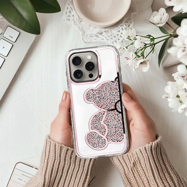 OEM Θήκη TEDDY BEAR για IPHONE 16 ροζ
