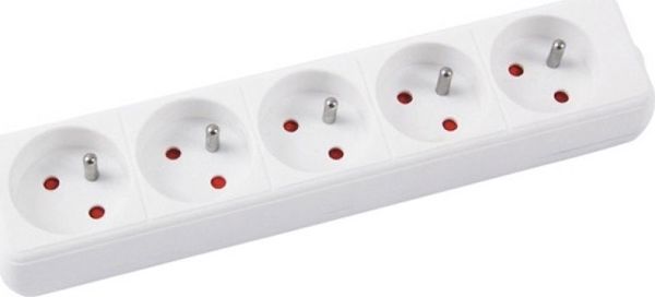 Office Products Πολύπριζο 5 Υποδοχών 1.5m με Προστασία Υπερτάσεων & Γείωση, Λευκό