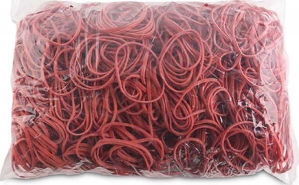 Office Products Λαστιχάκια Γραφείου, Διάμετρος 50mm, Πλάτος 3mm, 60% Καουτσούκ, 1000g, Κόκκινα