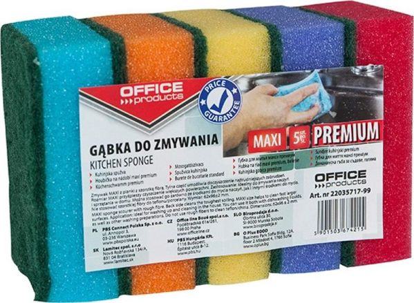 Office Products Σφουγγάρια Καθαρισμού Maxi Premium, 5 Τεμάχια, Μίξη Χρωμάτων