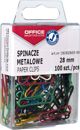 Office Products Συνδετήρες Γραφείου, Επικαλυμμένοι, 28mm, Πολύχρωμοι, 100 Τεμάχια