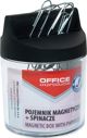 Office Products Μαγνητική Θήκη Συνδετήρων, Στρογγυλή με 100 Μεταλλικά Κλιπ 26mm, Διαφανής