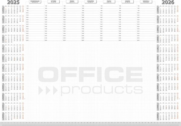 Επιφάνεια γραφείου Office Products, προγραμματιστής 2025/2026, βιοβάρος 594x420mm A2, 52κ., λευκή