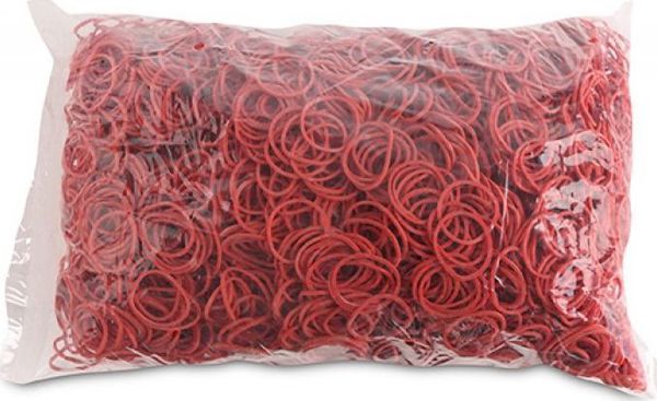 Office Products Λαστιχάκια, Διάμετρος 25mm, 1.5x1.5mm, 60% Καουτσούκ, Κόκκινα, 1000g