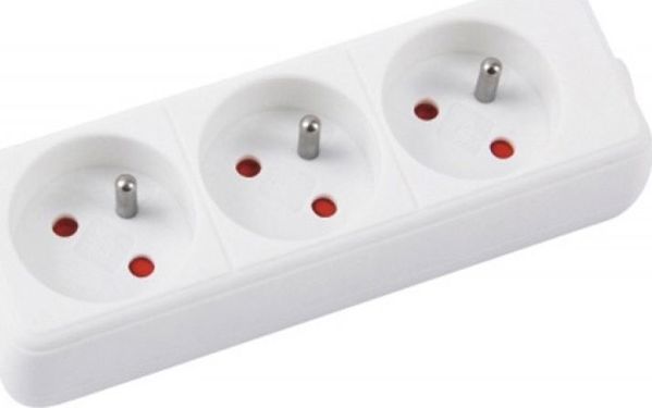 Office Products Πολύπριζο Ασφαλείας με Προστασία Υπέρτασης, 3 Υποδοχές, 5m, Λευκό