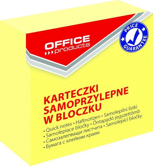 Office Products Αυτοκόλλητο Μπλοκ Σημειώσεων, 50x50mm, 400 Φύλλα, Παστέλ Ανοιχτό Κίτρινο