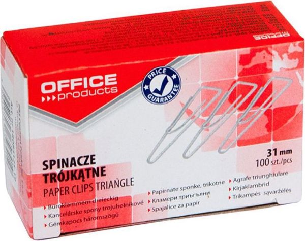 Office Products Τριγωνικοί Συνδετήρες, 31mm, 100 Τεμάχια, Ασημένιοι
