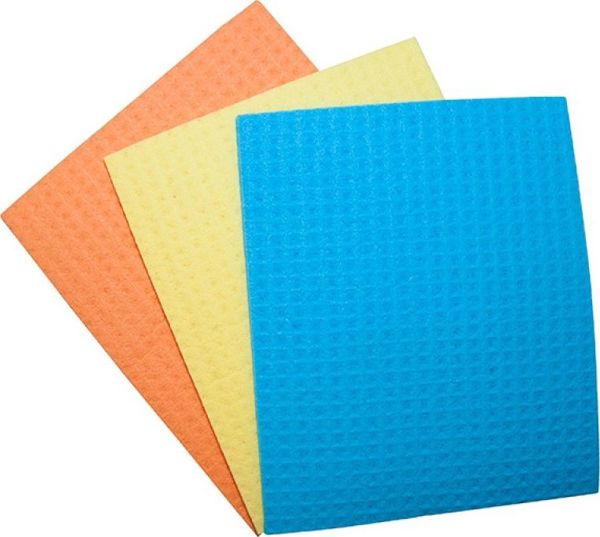 Office Products Σφουγγαράκια Καθαρισμού από Κυτταρίνη, 18x16cm, 3τμχ, Ανάμεικτα Χρώματα