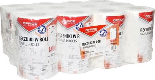 Office Products Πετσέτες σε Ρόλο Mini 2-Στρώσεων, 100% Κυτταρίνη, 50m, Λευκές, 12τμχ.