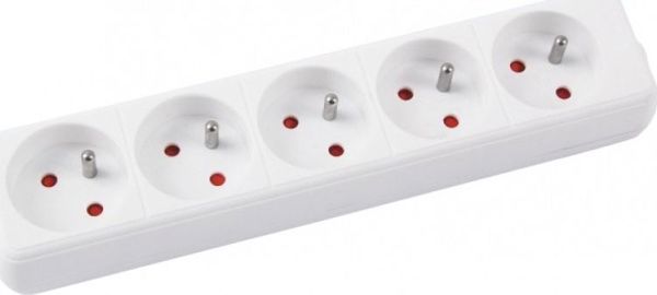 Office Products Πολύπριζο Ασφαλείας 5 Θέσεων με Προστασία Υπέρτασης, 5m, Λευκό