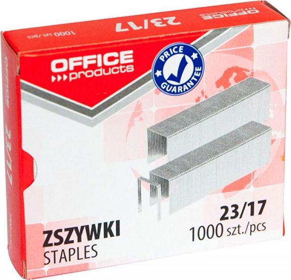 Office Products Συρραπτικά 23/17, Γαλβανισμένα, 1000 Τεμάχια, Χωρητικότητα 140 Φύλλων
