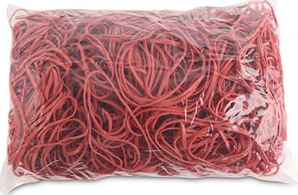 Office Products Λαστιχάκια Γραφείου, 80mm, 1.5x3mm, 60% Καουτσούκ, Κόκκινα, 1000g
