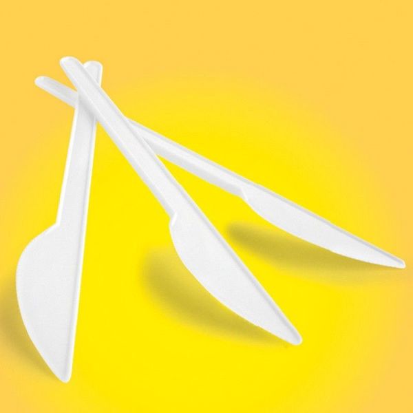 Office Products Πλαστικά Μαχαίρια 17cm, Λευκά, 100τμχ.