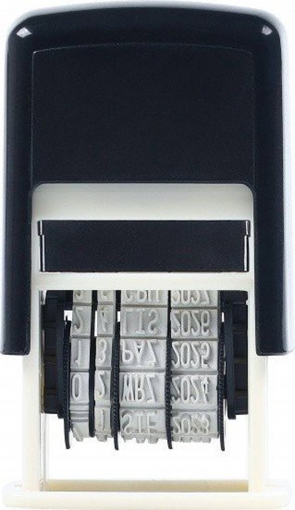 Office Products Αυτόματη Σφραγίδα Ημερομηνίας, 4mm, Μορφή ΗΗ-ΜΜ-ΕΕΕΕ, Μαύρο Χρώμα, Αντιολισθητική Βάση