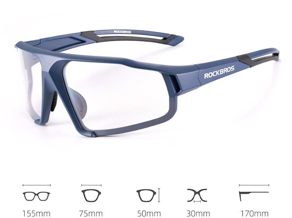 RockBros Φωτοχρωμικά Γυαλιά Ποδηλασίας SP216BL με Προστασία UV400 και Θήκη - Μπλε