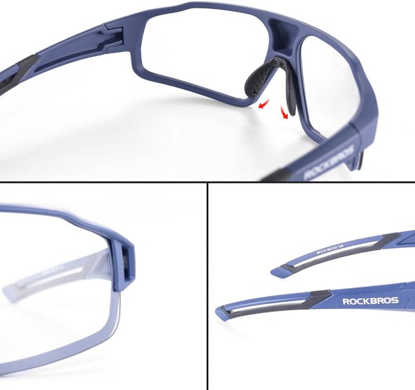RockBros Φωτοχρωμικά Γυαλιά Ποδηλασίας SP216BL με Προστασία UV400 και Θήκη - Μπλε