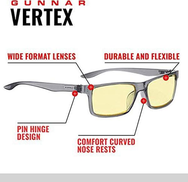 Gunnar Vertex Γυαλιά Προστασίας από Μπλε Φως, Amber Φακοί, Σκελετός Onyx - 65% Φιλτράρισμα Μπλε Φωτός & 100% UV Προστασία
