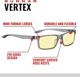Gunnar Vertex Γυαλιά Προστασίας από Μπλε Φως, Amber Φακοί, Σκελετός Onyx - 65% Φιλτράρισμα Μπλε Φωτός & 100% UV Προστασία