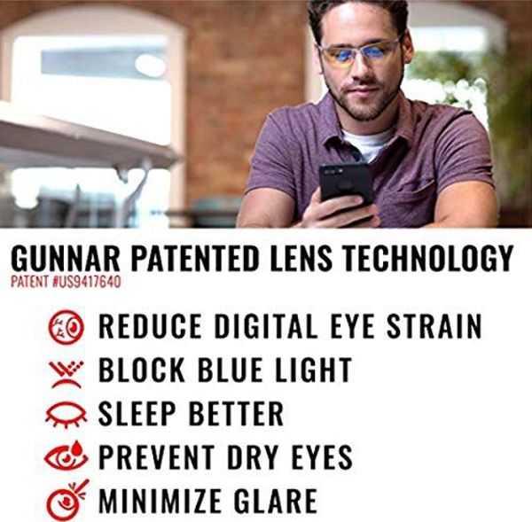 Gunnar Vertex Γυαλιά Προστασίας από Μπλε Φως, Amber Φακοί, Σκελετός Onyx - 65% Φιλτράρισμα Μπλε Φωτός & 100% UV Προστασία
