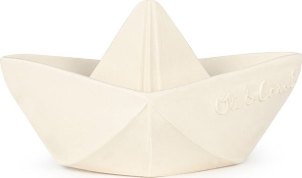 Oli&Carol Oli&Carol Βρεφικό μασητικό Origami Boat White, 0+