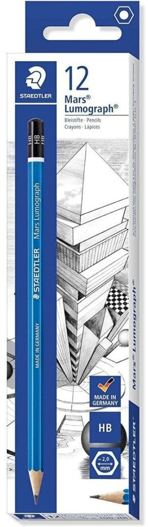 Σετ Μολύβια STAEDTLER Mars Lumograph 2 mm HB (12 Τεμάχια)
