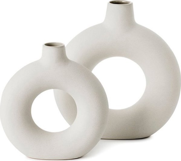 Olsen Home OlsenHome - Στρογγυλό Κεραμικό Βάζο - 2 Τεμ