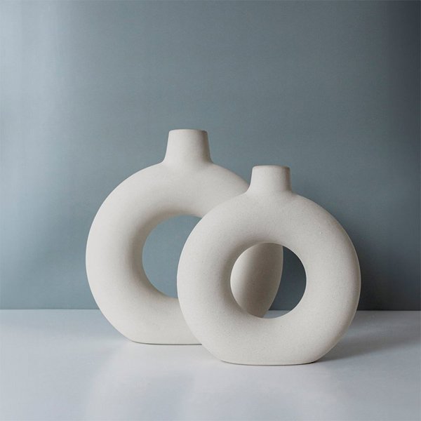 Olsen Home OlsenHome - Στρογγυλό Κεραμικό Βάζο - 2 Τεμ